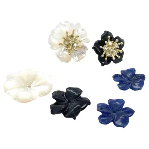 Gemstone Floral Earring Jackets with 18k Gold and Yellow Diamond "Stamen" Posts