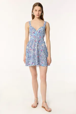 Mini Dress Coco - Blue Wings Flower