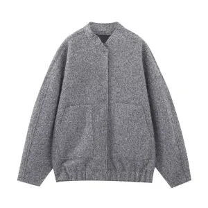 Pre Order:  Snap Buttons Woolen Jacket