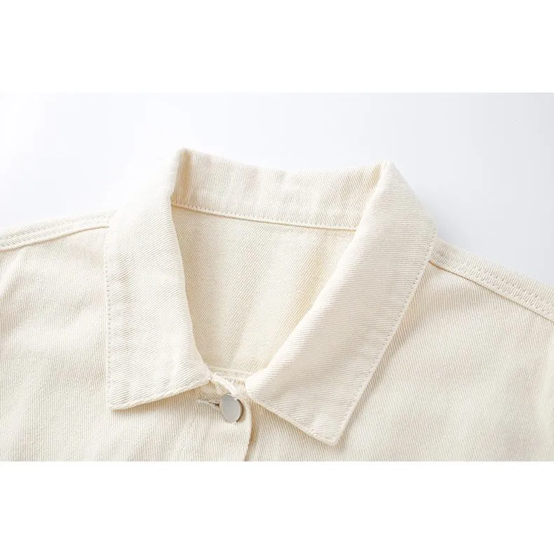 Simplicity Embroidery Loose-Fit Denim Jacket