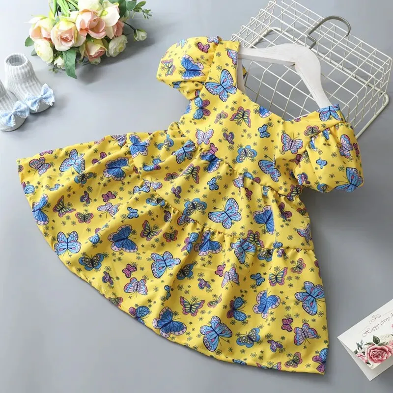 Summer Toddler Dresses Baby Girl Clothes Cute Flowers Print Princess Dress