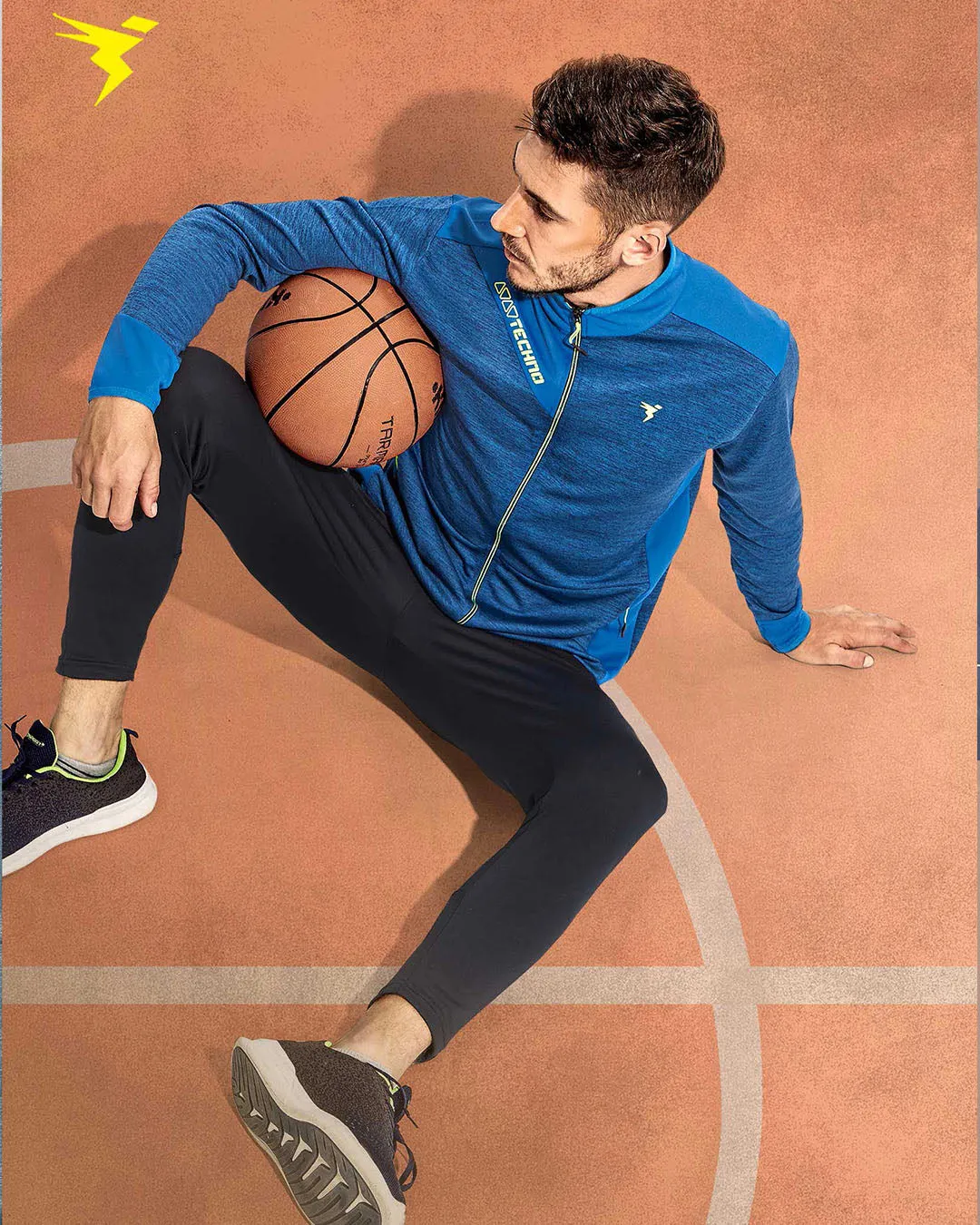 TechnoSport Full Sleeve Dry Fit Pre-Winter Jacket for Men P-456 (Teal Blue)