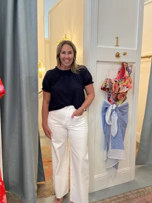 White Denim Wide Leg Pant