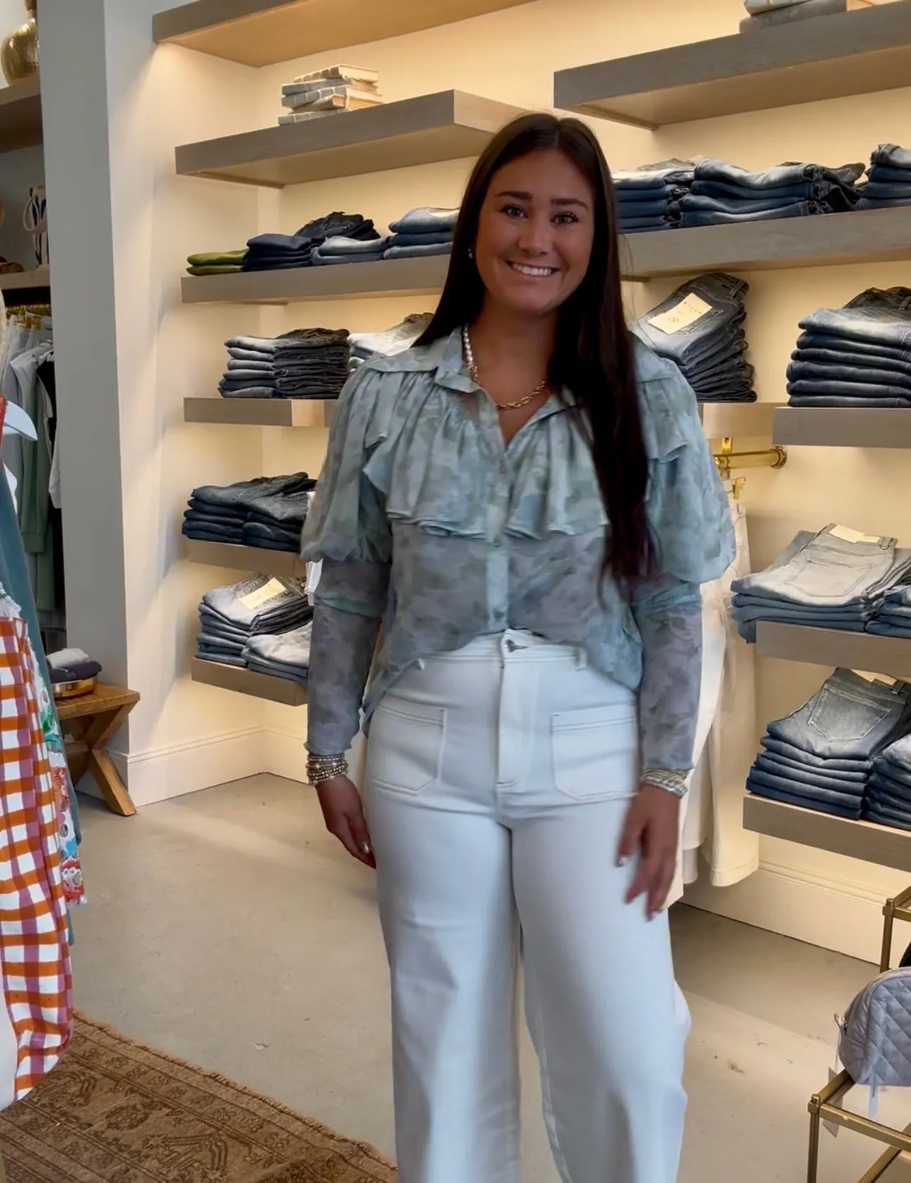 White Denim Wide Leg Pant